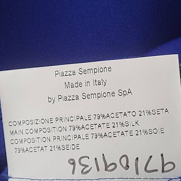 Piazza Sempione Womens Blouse Cowl Neck Quarter Sleeve Relaxed Fit Blue Medium - Picture 9 of 13